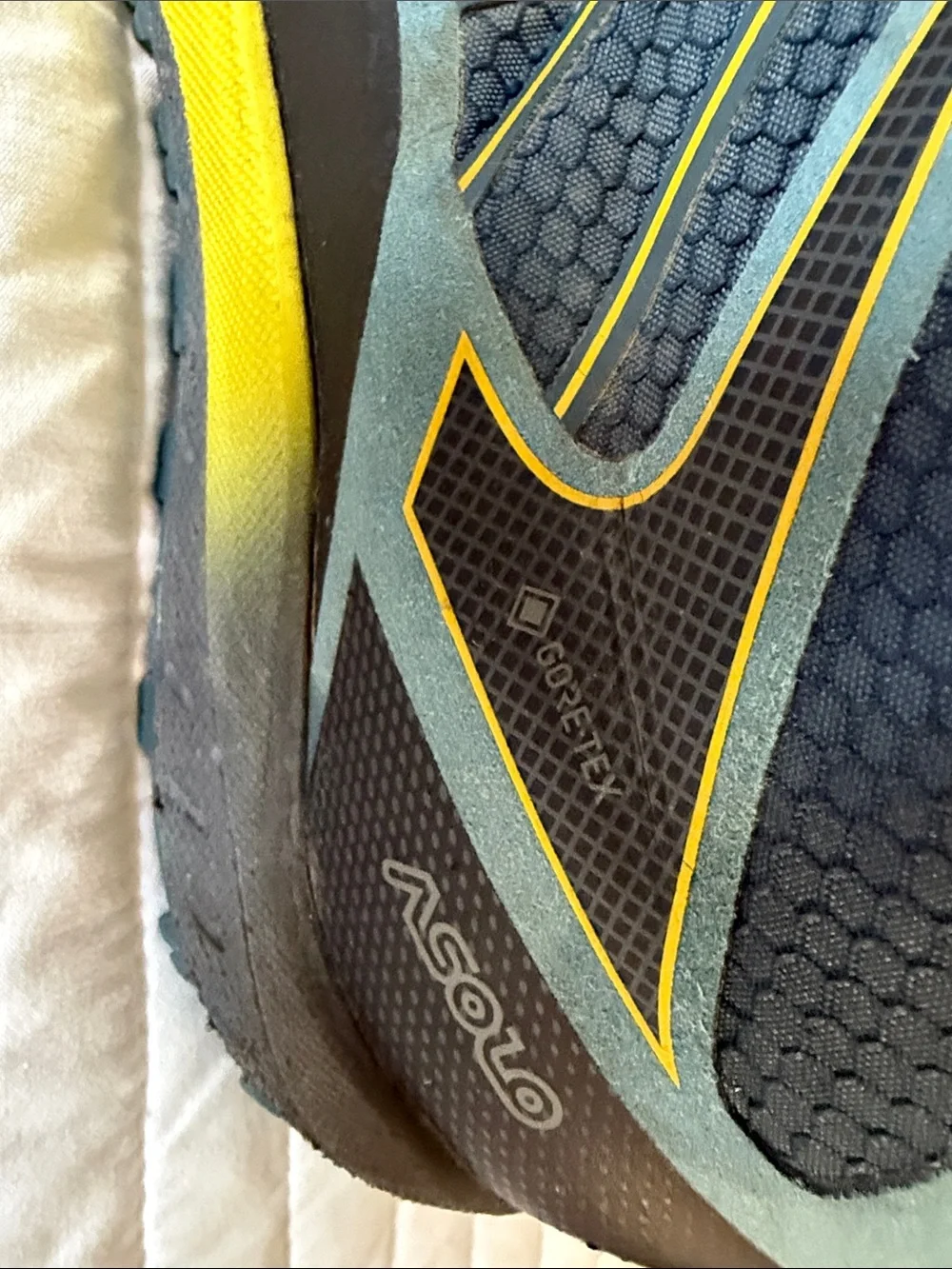 Asolo Blue and Yellow Men's Hiking Boots,